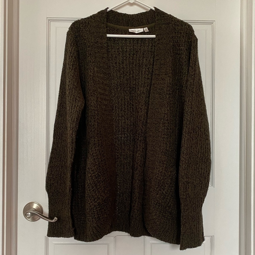 RD Style Black Cardigan Sweater with Open Front